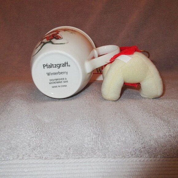 Pfaltzgraff Winterberry Christmas Mug & Teddy Bear Ornament Holiday Gift Set NEW - Picture 10 of 12